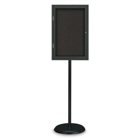 United Visual Products Corkboard, Double Door, Radius Frame, 60x36", Bronze/Surf UV7004-BRONZE-SURF
